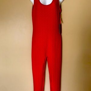 New Red Pineapple pattern Tank Jumpsuit